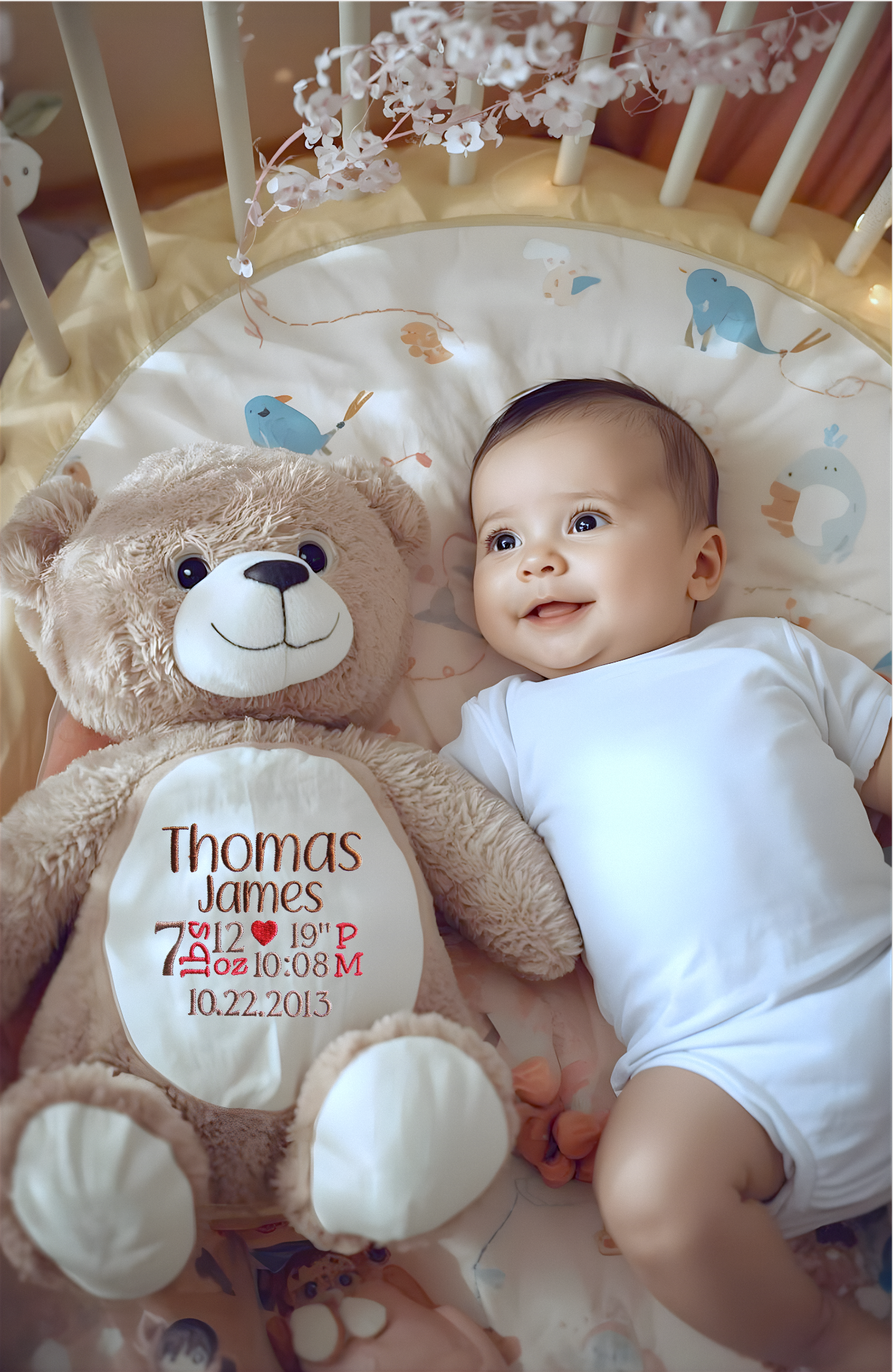 Infant with keepsake